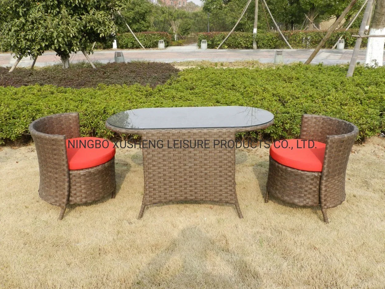 Backyard Garden Outdoor Furniture Rattan Chairs and Table Wicker with Cushions