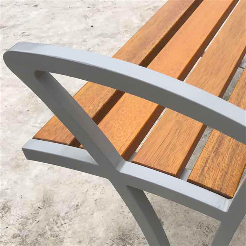 Outdoor Park Outside Public Garden Solid Oak Wood Chair Benches with Back