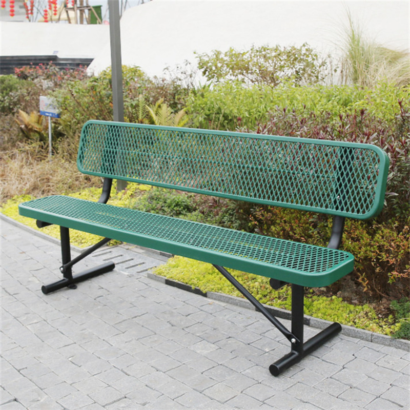 Outdoor Furniture Public Park Street Metal Outside Garden Patio Long Steel Bench