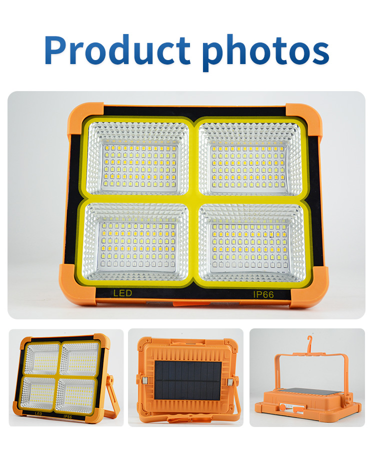 Rechargeable IP65 Waterproof Solar Camping LED Lights with Type-C Charging Port