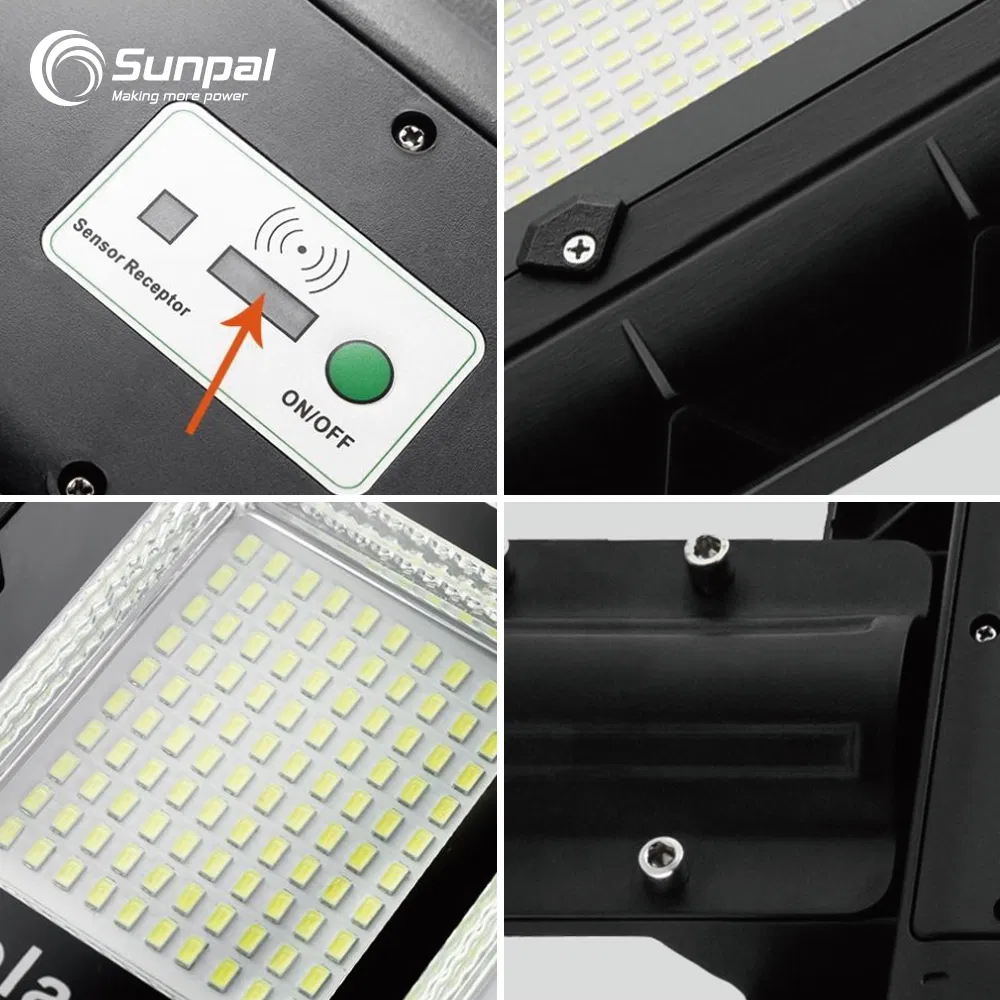 Sunpal 60W Solar Lights Outdoor Fence Led Home Wall Security Lighting System