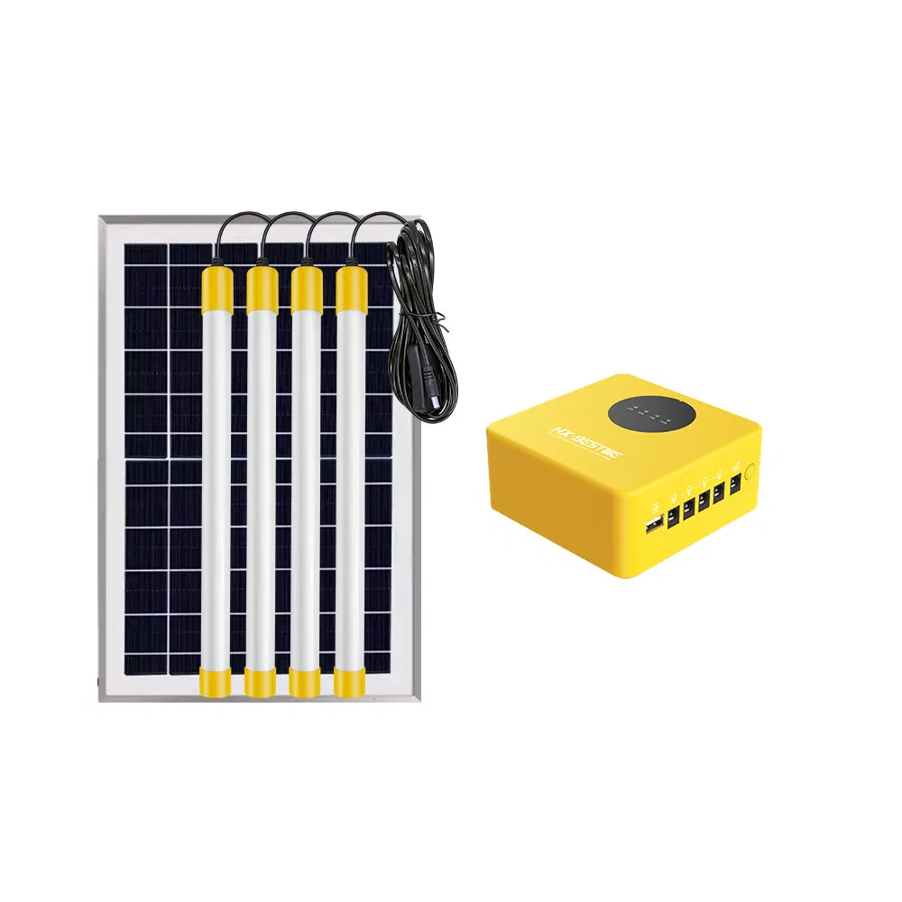 10W Mini Solar Panel Light DC Power Station Lighting Generator Home Portable Solar Power Energy System with Tube Light