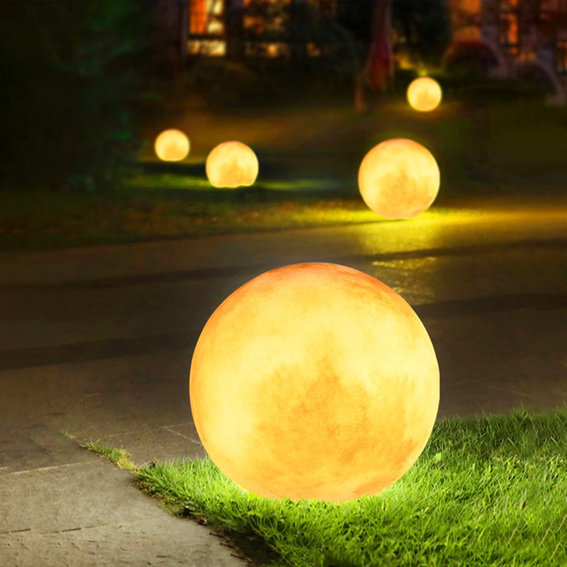 LED Light Outdoor Atmosphere Landscape Lamp Solar Outdoor Furniture Garden Holiday Light Show Decorative LED Moon Ball Light
