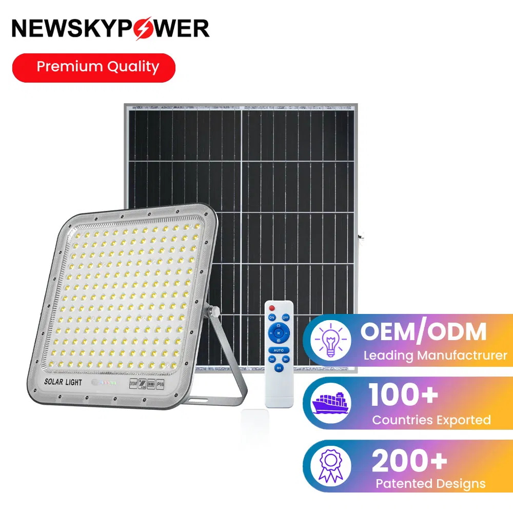 Waterproof Outdoor LED Solar Flood Light for Garden with Remote Control