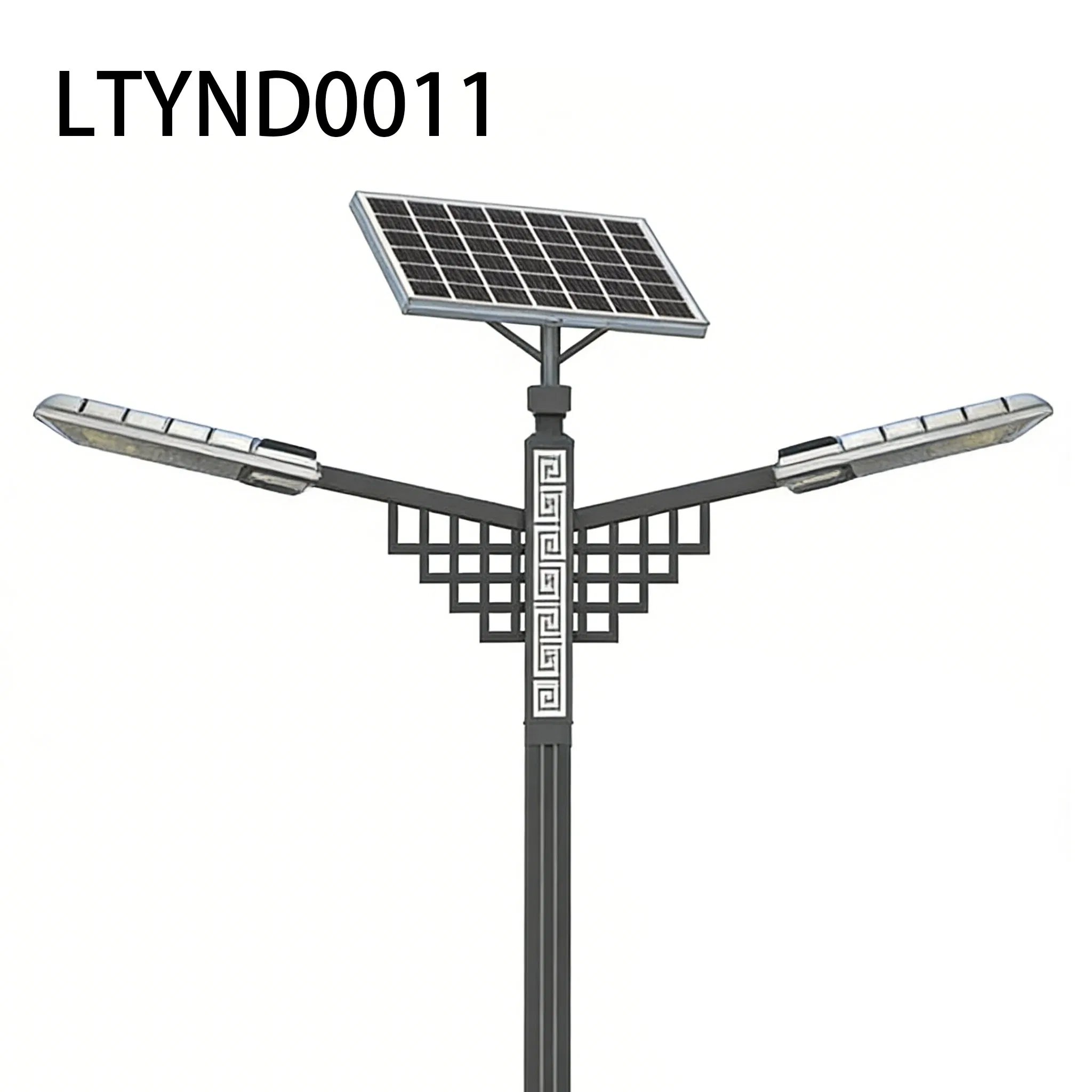 Cultural Motif Solar Street Light with Dual LED Heads for Urban Areas