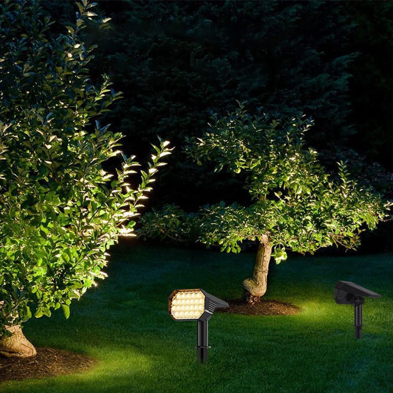 IP54 Waterproof 2-in-1 Cold White LED Solar Spot Light Landscape Lighting for Garden Yard Patio Driveway Walkway Porch