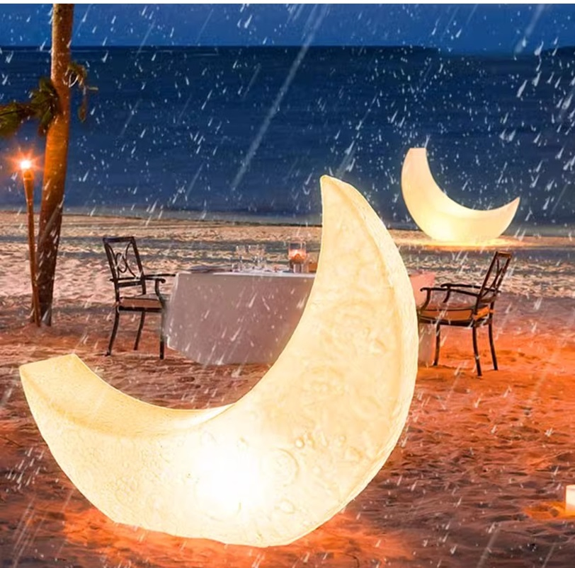 Outdoor Decoration Garden Landscape Lamp Moon Shaped Solar 110V-240V Low-Voltage Lighting TJ1