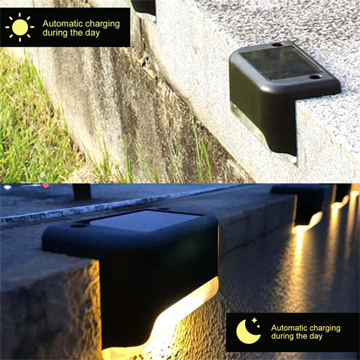Outdoor Solar Step Lights Garden Fence Railing Stairs Waterproof LED Solar Fence Light