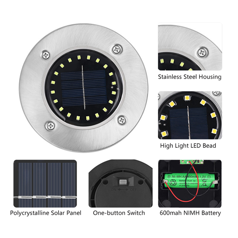 Waterproof Solar LED Boat Deck Lights Driveway Dock LED Light Solar Underground Light