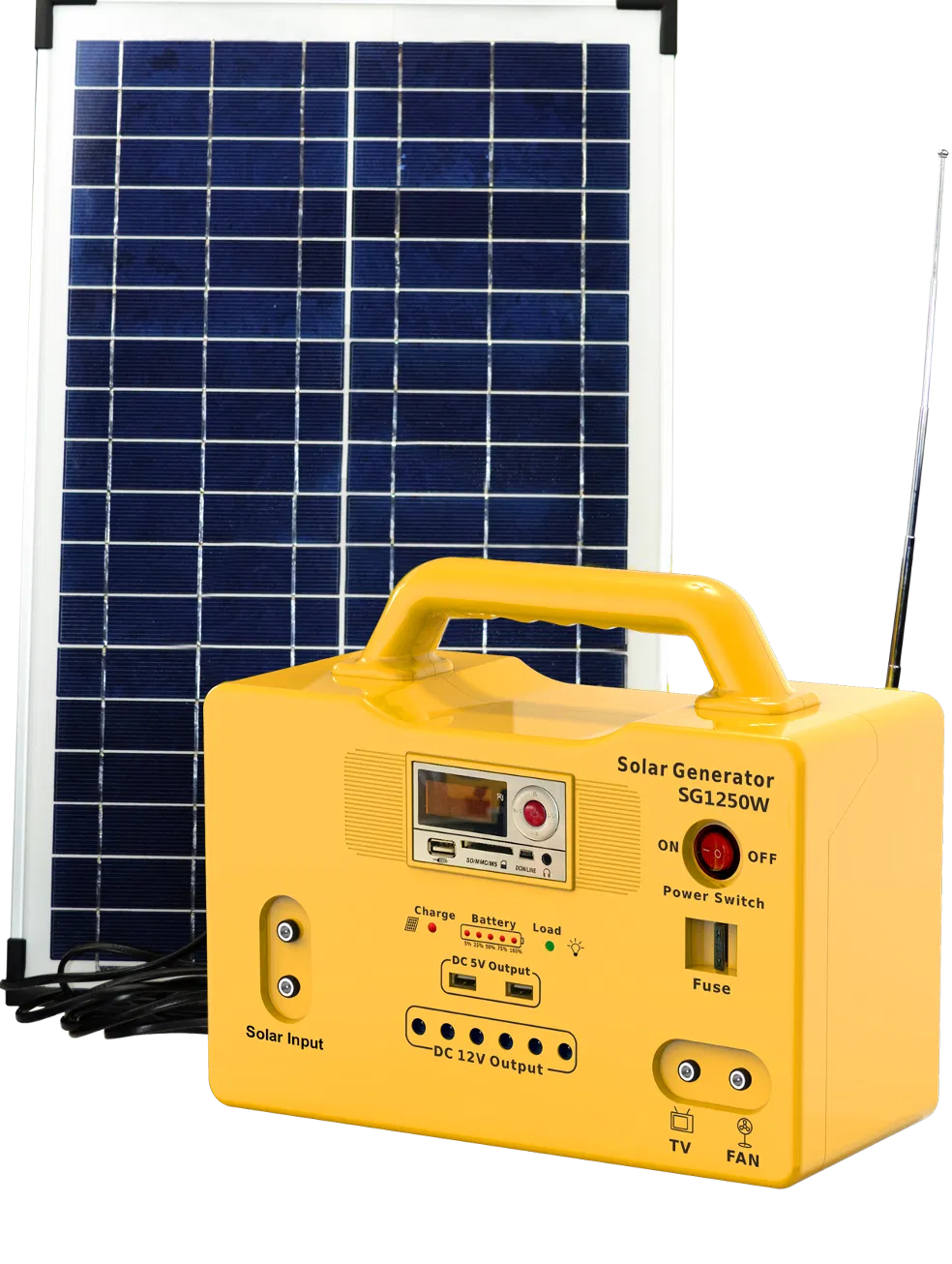 Efficient Solar Kit for Home Lighting with USB Output Included