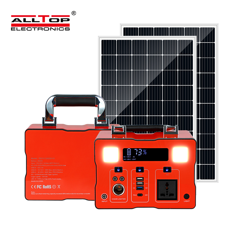 Alltop Outdoor Power Energy Kit 20W 40W 60W Portable DC Solar LED Lighting System to Provide Multiple Lights