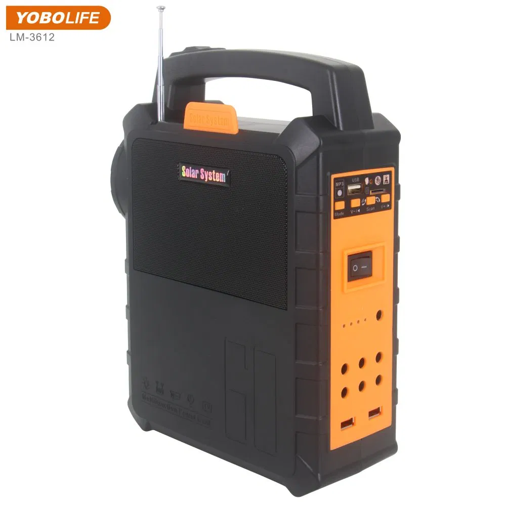 portable Solar Lighting Music System with MP3 Player FM Radio and Mobile Phone Charging