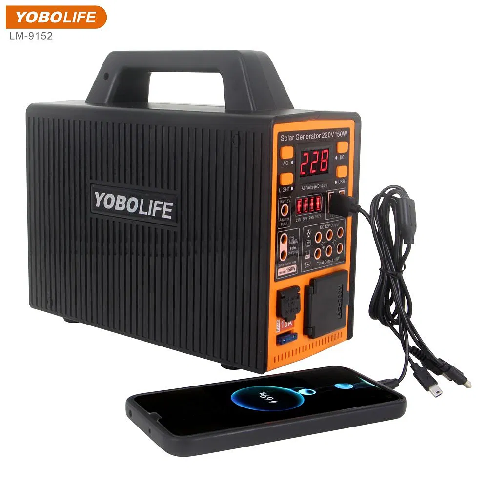 Yobolife 150W Solar Panels System Kits Outdoor Radio Camping LED Light Solar Home Lighting Kits