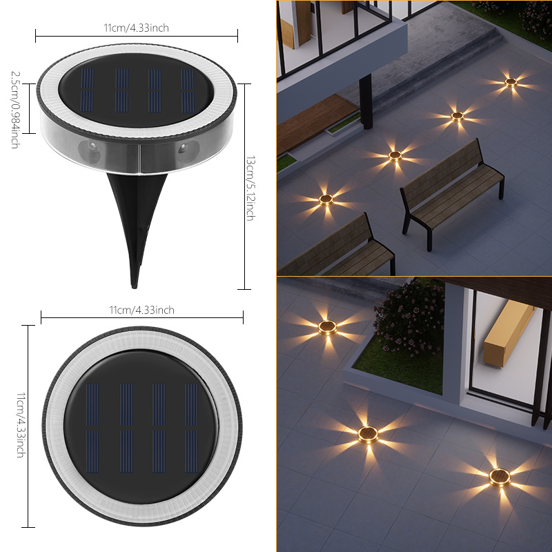 6LED Outdoor Courtyard Solar Underground Light Layout Lawn Stairs Garden Stepping Lamp