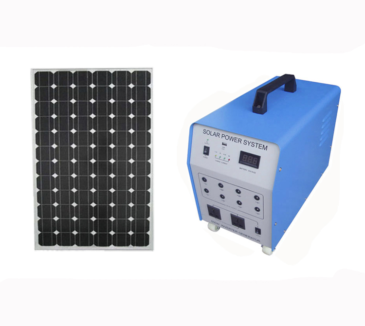 100W AC DC Solar PV Panel Energy Home LED Lighting Kits Portable UPS Power Suppy System