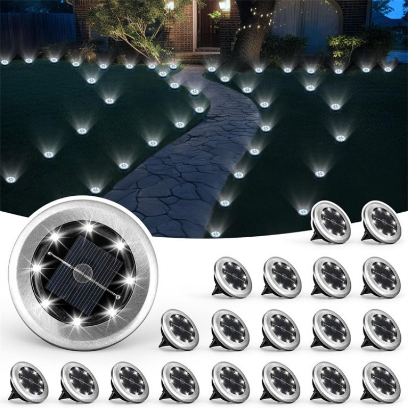 Outdoor Solar Underground Garden Lights Lawn Pathway Buried Lamp Landscape Inground Light