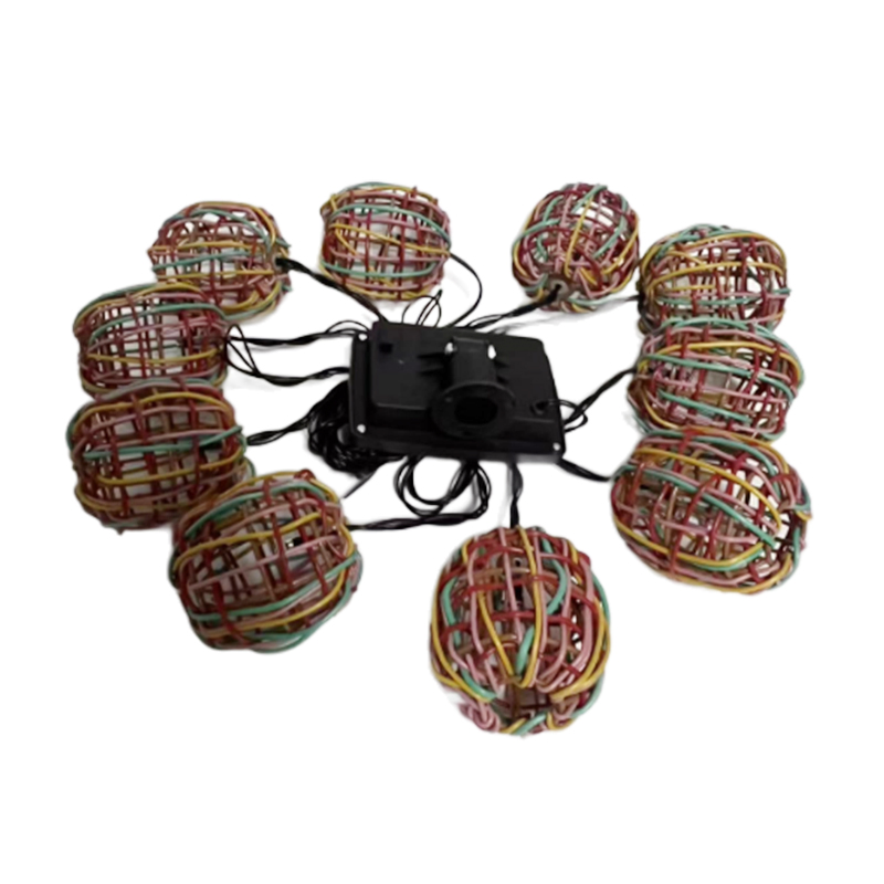 10 LED Elegant Rattan Ball Solar String Lights for Outdoor Decor