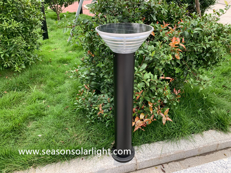 Multi-LED Color Solar Powered Outdoor Bollard Pole Lights Garden Light with 5W Solar Panel
