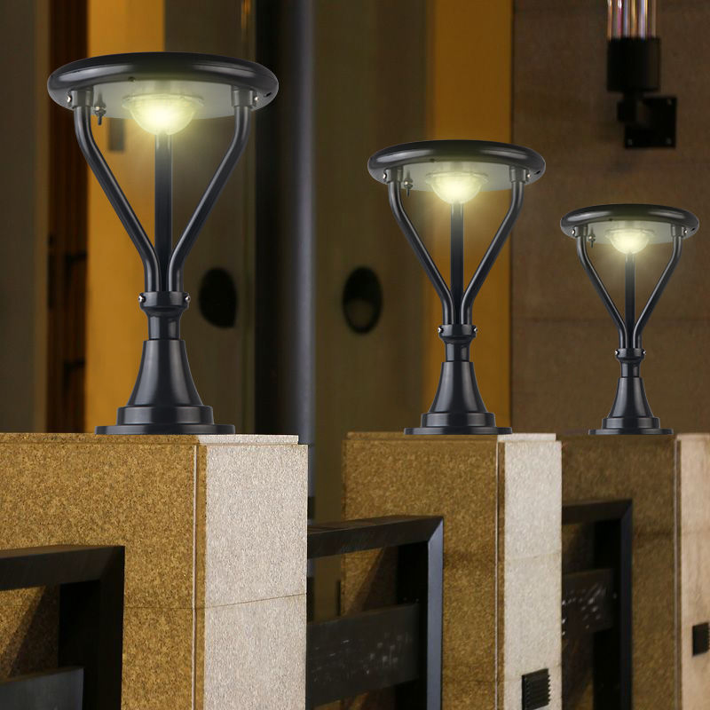 Aluminum LED Series Post Top Lighting with Deck Cap 5W 10W CCT Adjustable LED Solar Pathway Garden Light