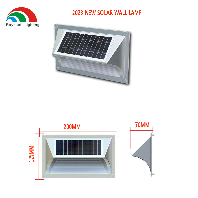 2023new Aluminum Waterproof LED Solar Step Light Wall Lamp