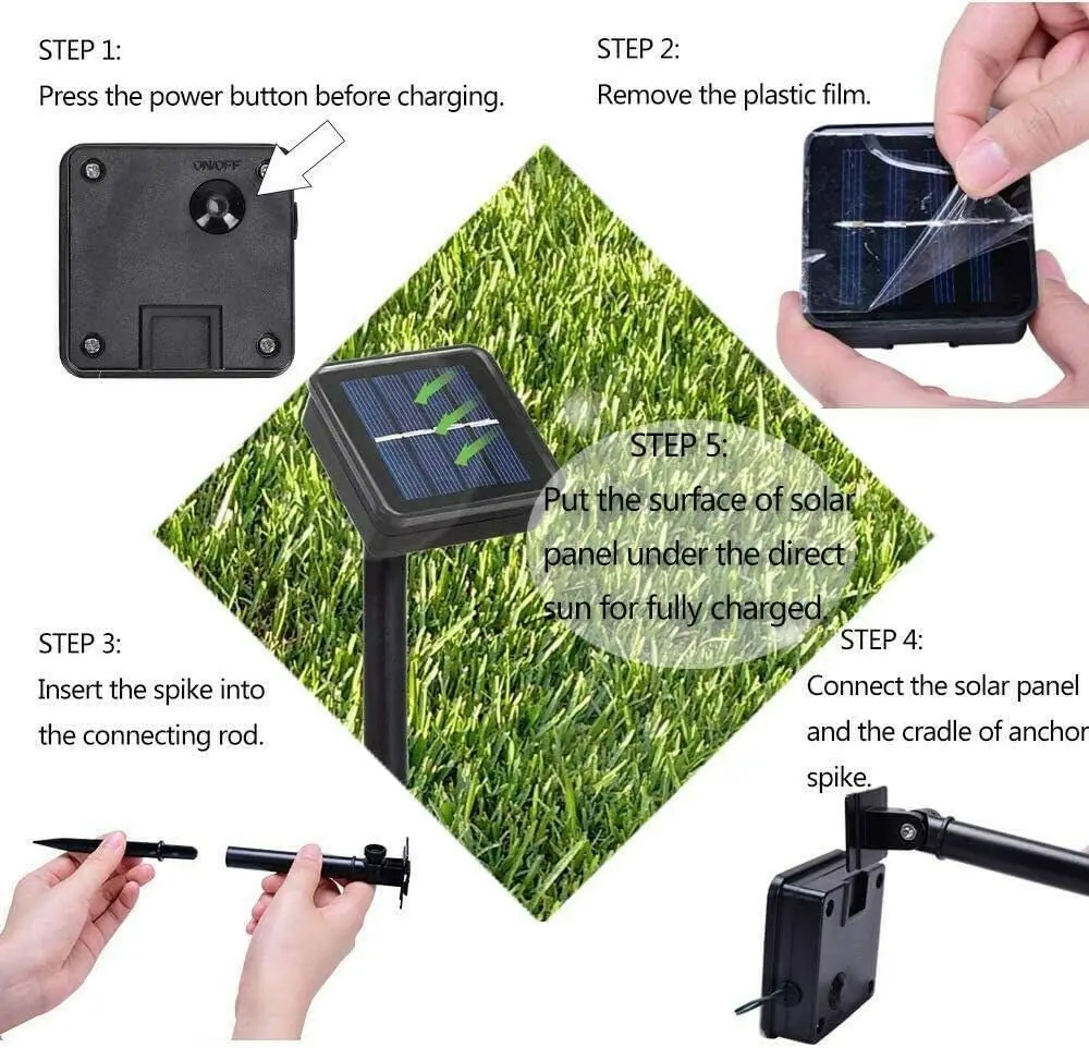 4 Pack Animal Cat Paws Design Lawn Underground Light IP65 Waterproof Solar Garden Lights