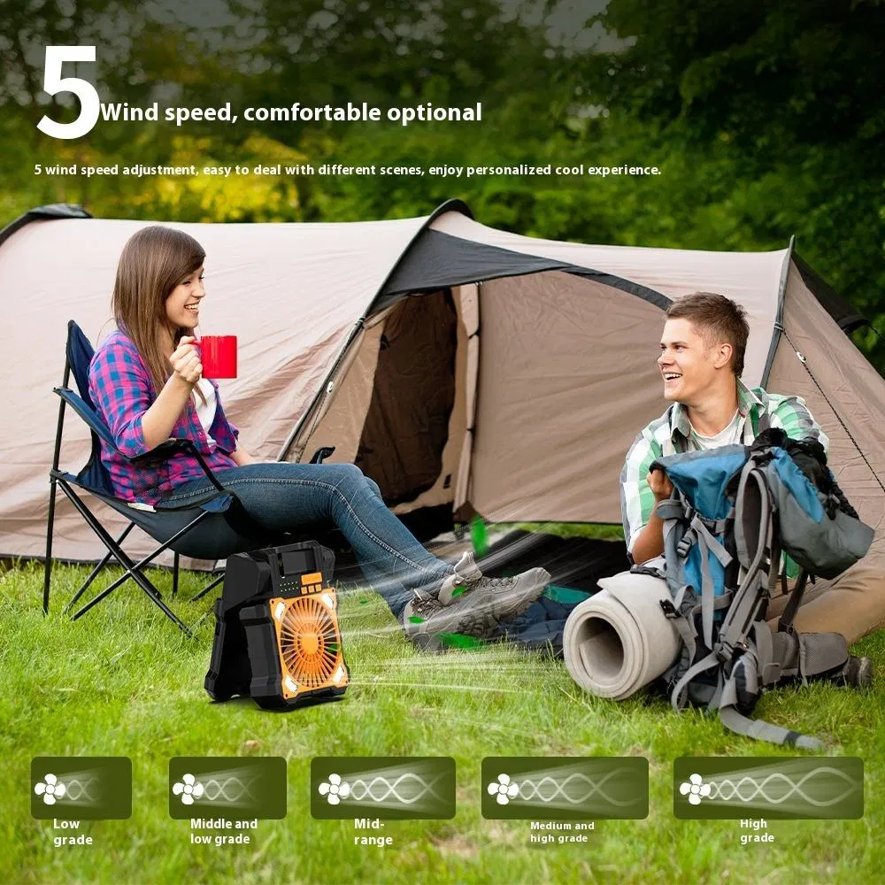 Portable Solar Fan Lights with Mosquito Killer and Timer Functions Rechargeable Outdoor Camping Tent Speed and Brightness Adjustable