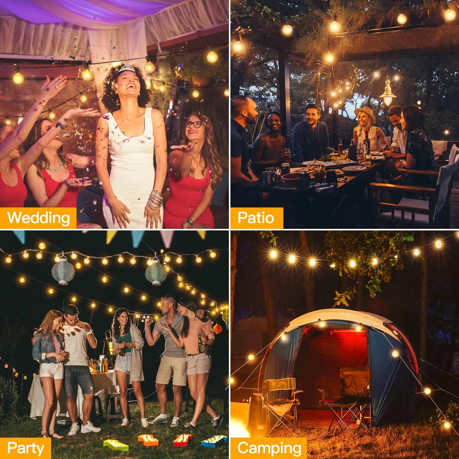 Halolite G40 Spherical Light String Warm White Outdoor Solar Light String