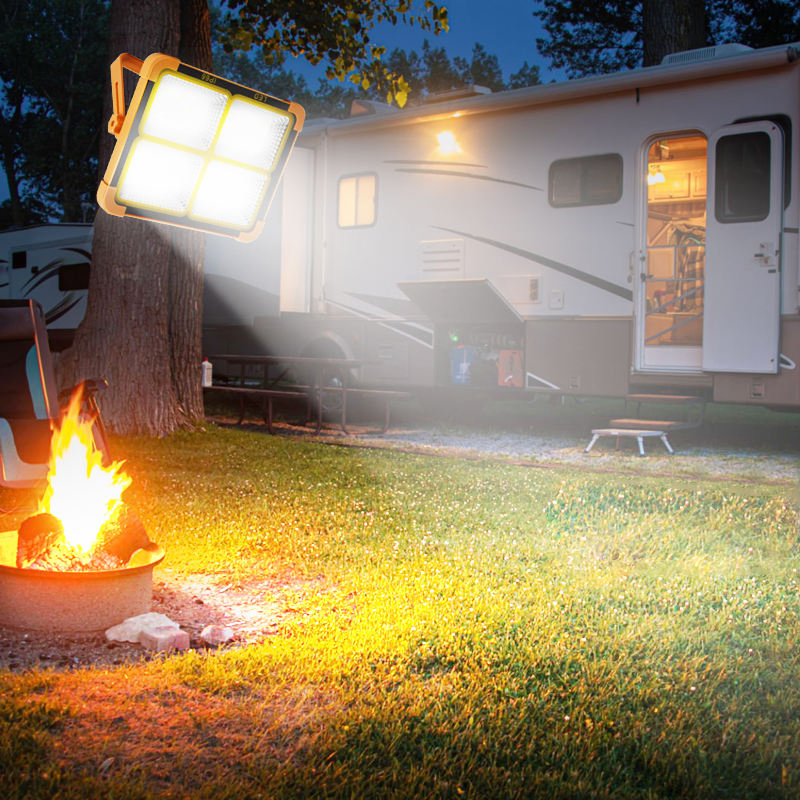 Rechargeable IP65 Waterproof Solar Camping LED Lights with Type-C Charging Port