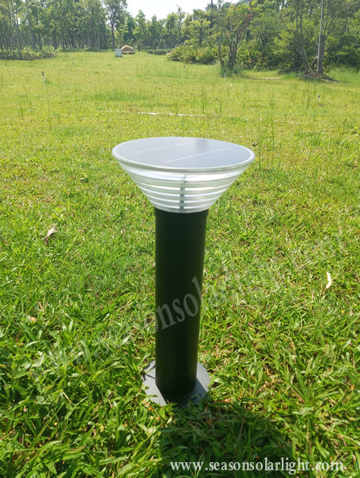 Multi-LED Color Solar Powered Outdoor Bollard Pole Lights Garden Light with 5W Solar Panel