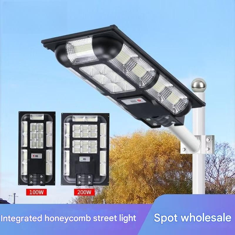 Solar Light LED Solar Street Light Remote Control Adjustment Solar Security Light 360, 000lm 360° Panoramic Camera