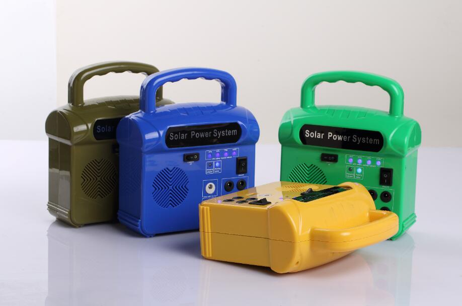 10W Speaker Radio Music Solar Energy Home LED Lighting Portable UPS DC Power Suppy System