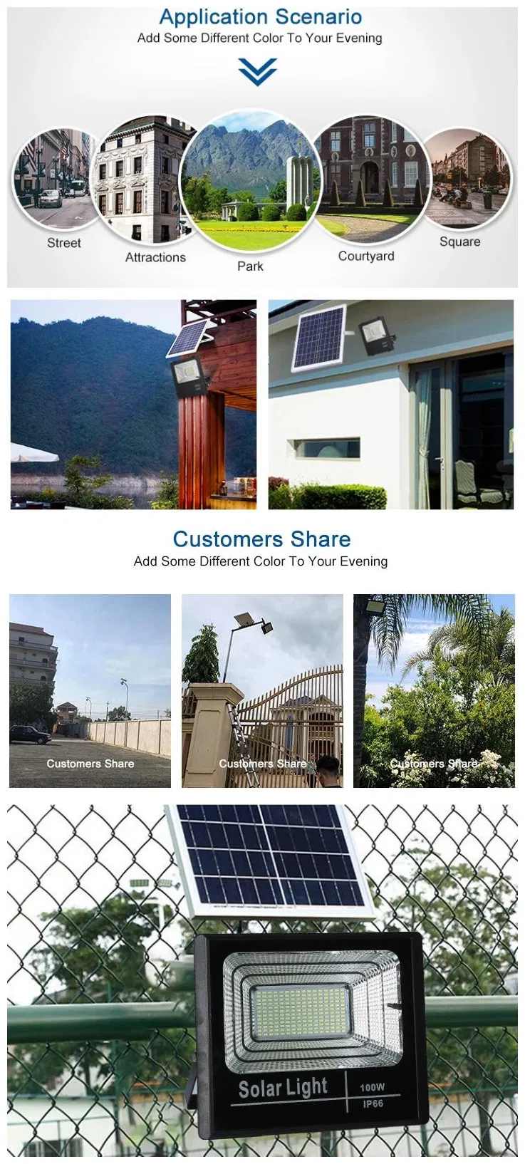 Solar Flood Light Application