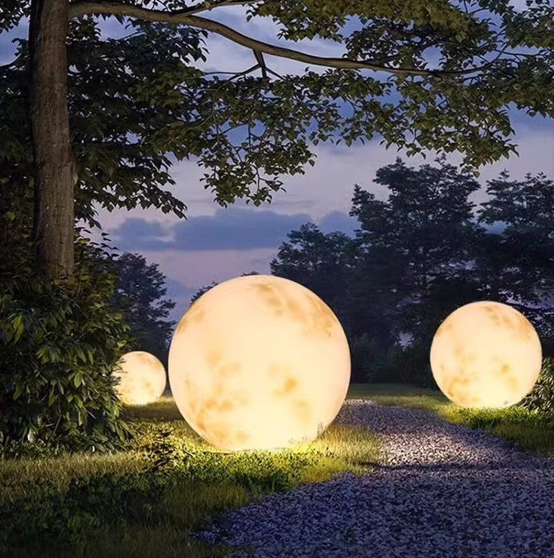 Outdoor Decoration Garden Landscape Lamp Moon Shaped Solar 110V-240V Low-Voltage Lighting TJ1