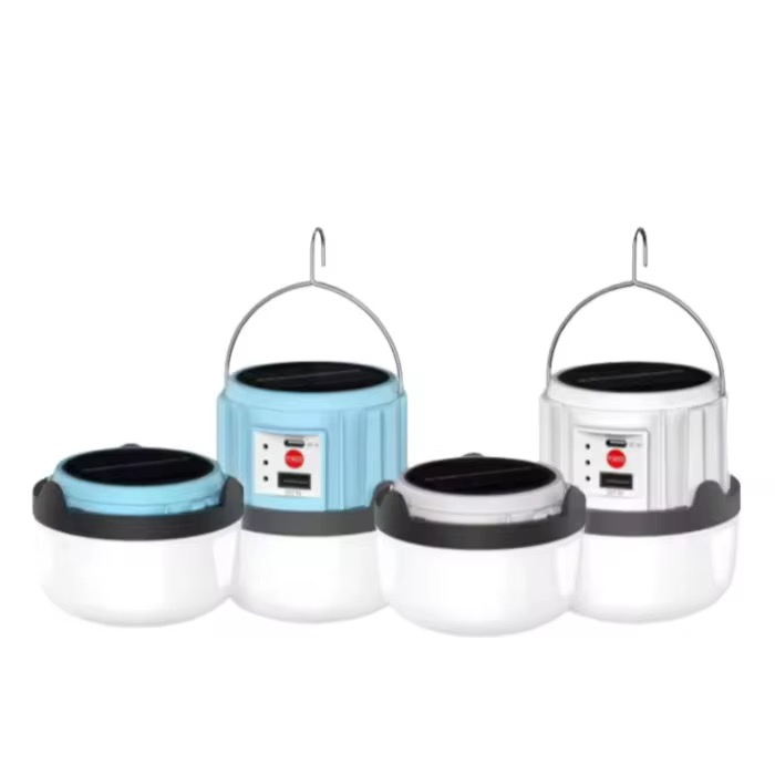 Integrate Solar Panel Design Light Auto Rechargeable Camping Tent Double Colors Emergency Waterproof Fordable Light