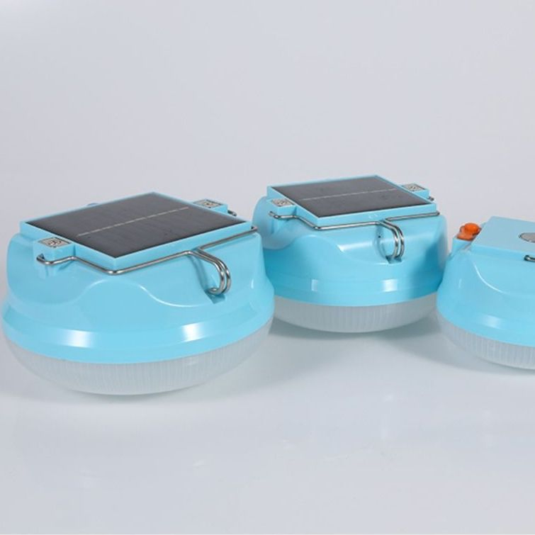 LED Solar Camping Rechargeable Light Night Market Lighting Hight Brightness Hanging Portable Lamp with Large Battery