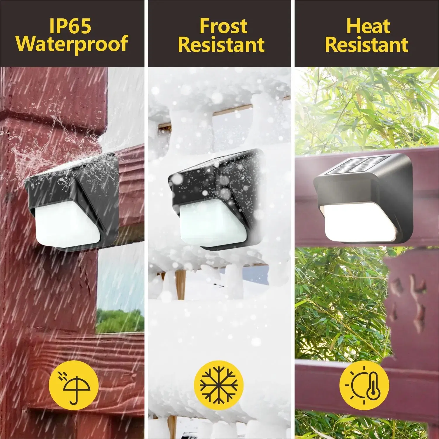 Outdoor Waterproof RGB Glow &amp; Warm White Color Step Light Solar Fence Light Garden Wall Lamp for Decorative