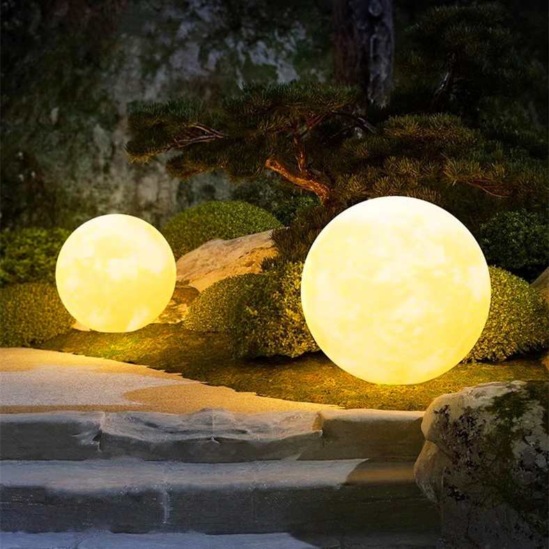 LED Light Outdoor Atmosphere Landscape Lamp Solar Outdoor Furniture Garden Holiday Light Show Decorative LED Moon Ball Light
