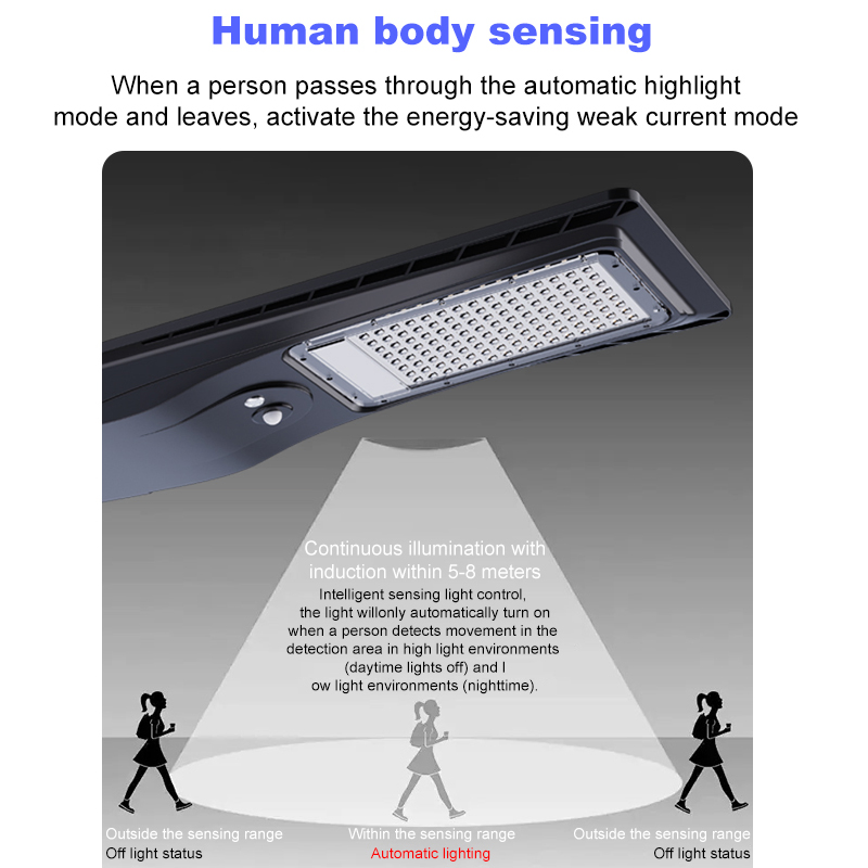 IP65 Waterproof Bollard Light ABS/PC Alloy 100W Integrated All in One Solar LED Outdoor Lighting