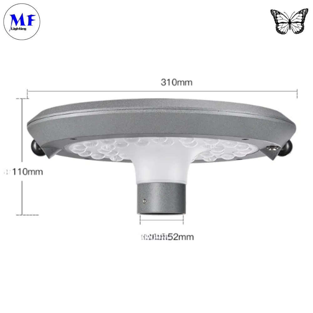 Factory Price 6.5W 2 Years Warranty IP66 Waterproof Aluminum Grey Color 2900-3200K Solar Outdoor Wall Street Light for Garden