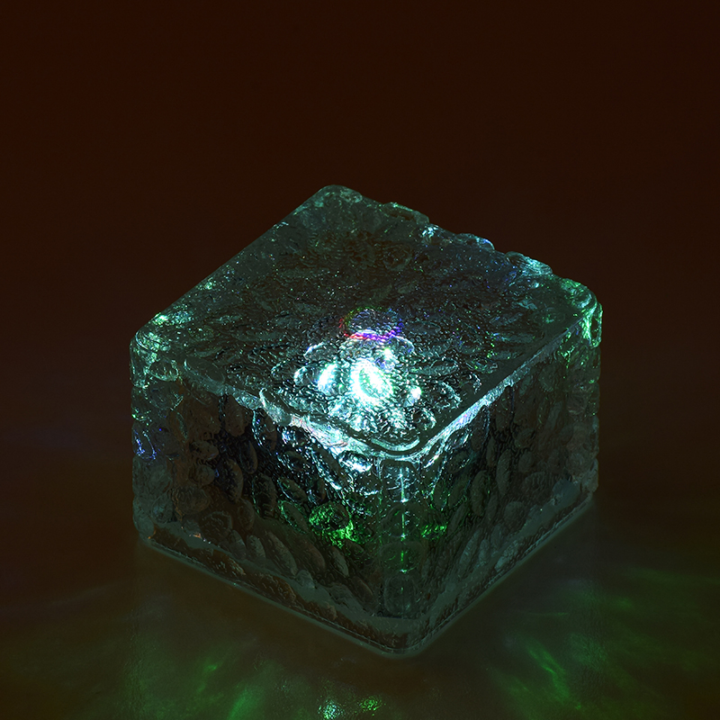 Outdoor Underground Light Fixture Glass Brick RGB White Warm White Pathway Solar Light