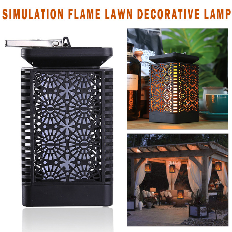 Garden Lantern Decorative Metal Lantern LED Lamps Candle Solar Decorative Flame Light