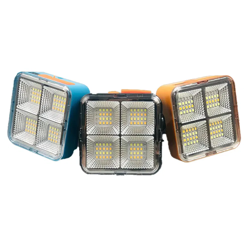 Hot Sale Black Portable Solar LED Floodlight Emergency Lighting Camping Night Market Floor Stall Portable Outdoor Floodlight