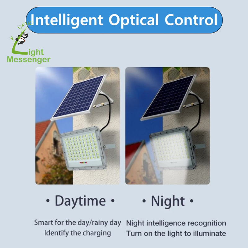 Light Messenger Hot Selling Aluminium High Bright 50W 100W 200W 300W 400W Solar LED Flood Garden Parking Lot Court Lights Outdoor Projector Flood Lamp