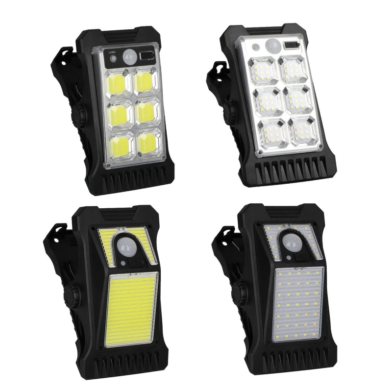 High Brightness 54 LEDs Outdoor Lighting Fence Mounted Solar Motion Sensor Wall Light with Clips