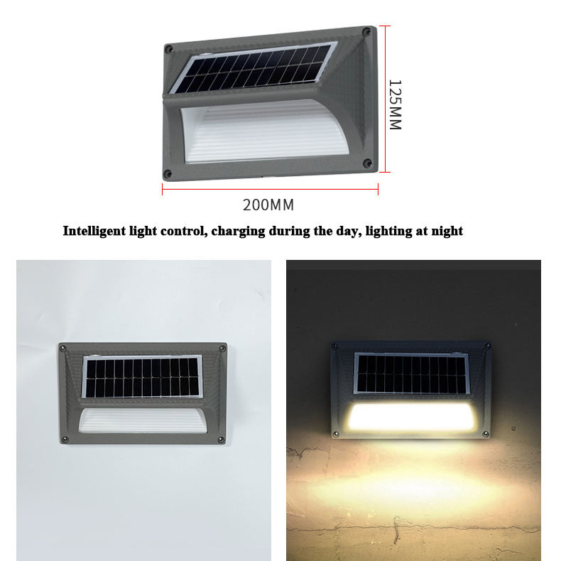 2023new Aluminum Waterproof LED Solar Step Light Wall Lamp