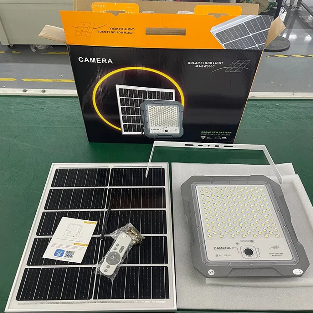 Solar LED Floodlight Monitoring Flood Light with Camera HD
