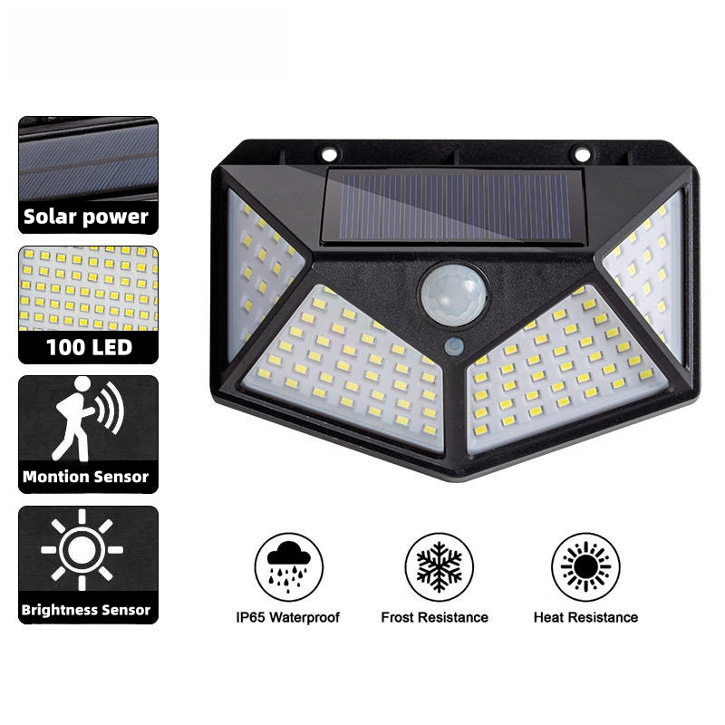 Solar Wall Lights Motion Sensor Solar Security Lamp Waterproof Sun Powered Wall Lamps for Garden Fence Yard