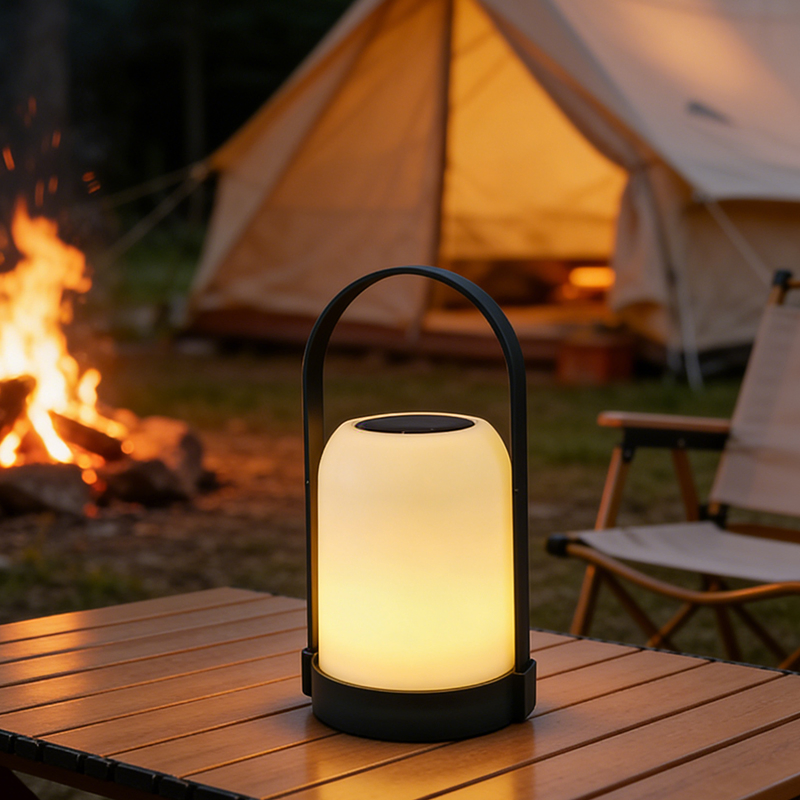 Portable Solar Lantern Outdoor Camping Light - Waterproof Solar Energy Rechargeable Handheld LED Lamp for Patio Tent Garden