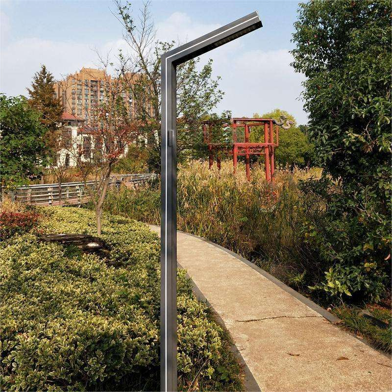 Solar Powered LED Garden Light Pole Waterproof IP65 Double-Sided LED Strip for Road Park &amp; Courtyard Decorations