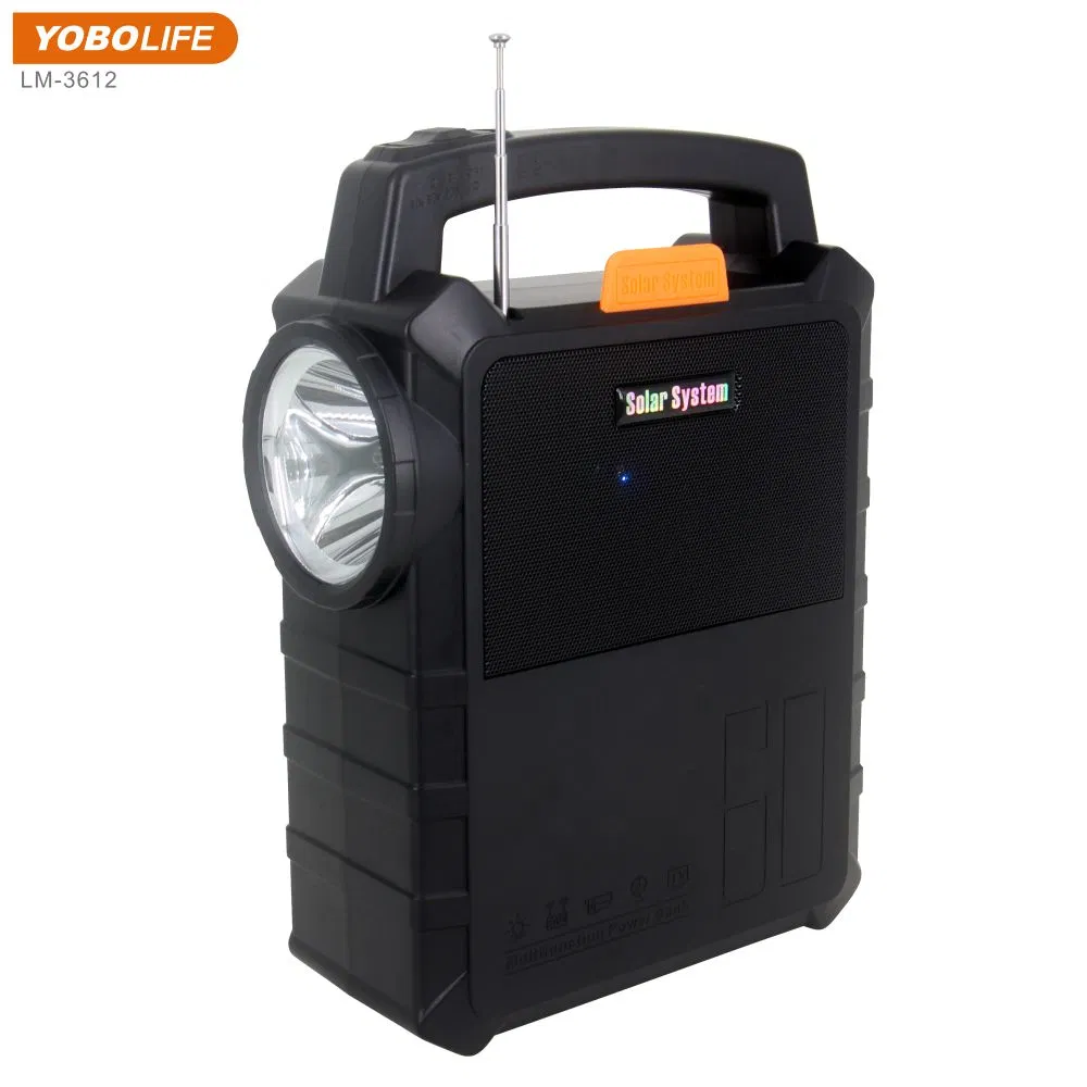 portable Solar Lighting Music System with MP3 Player FM Radio and Mobile Phone Charging
